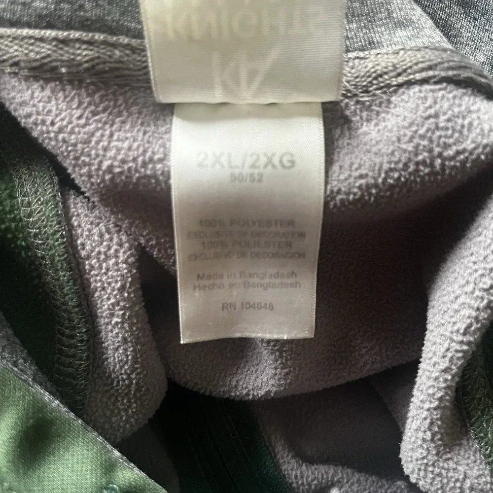 Knights Apparel Michigan State Spartans Mens 2XL Full Zip Hoodie Gray Green FLAW - Picture 11 of 16